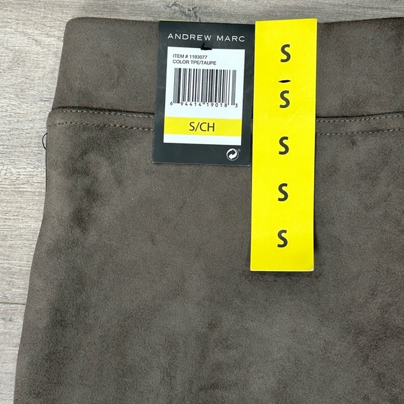 Andrew Marc Women's 4 -6 Small Faux Suede Pull On Ponte Leggings Pants Taupe NWT - Picture 7 of 12